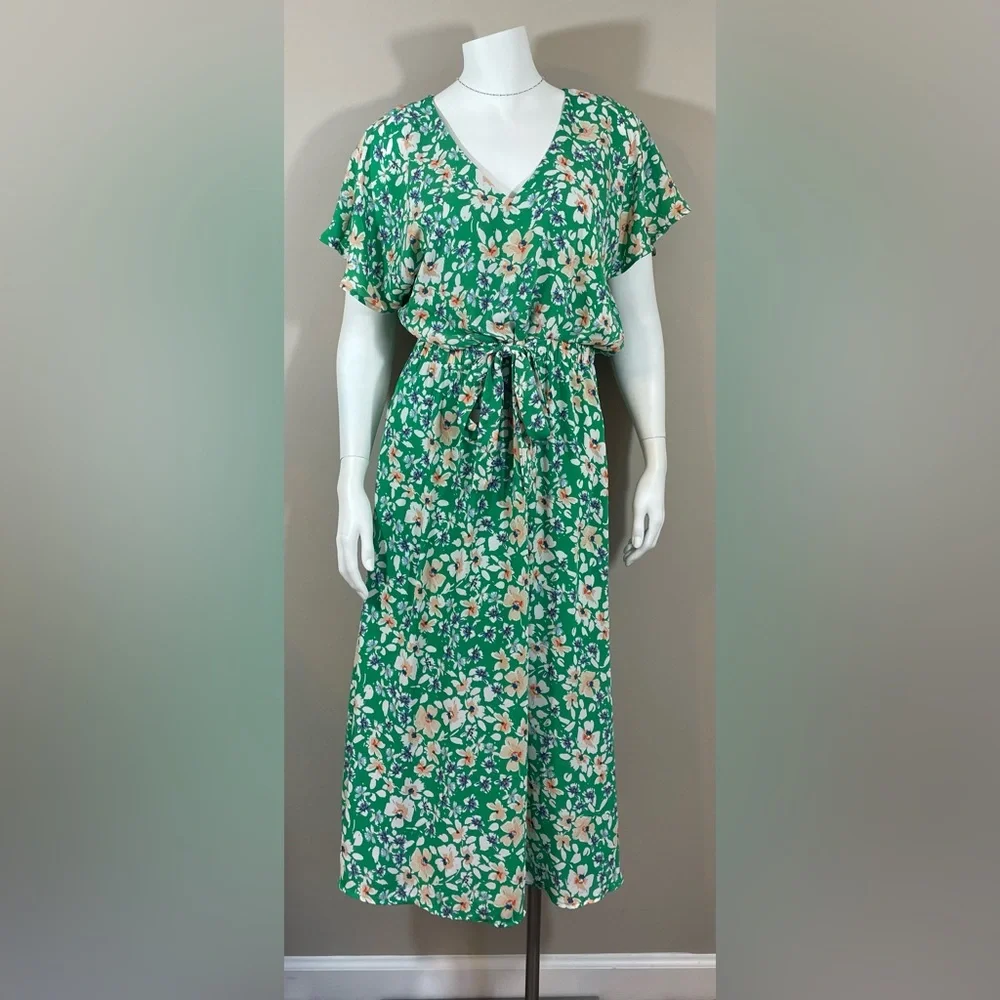 Sienna Sky Green Floral Midi Dress